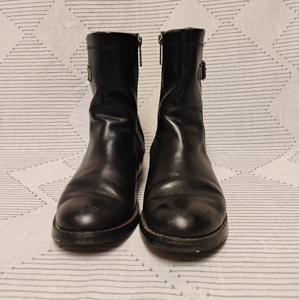 Harley-Davidson Black Leather Boots Women's Linhurst Mid-length Biker Motorcycle